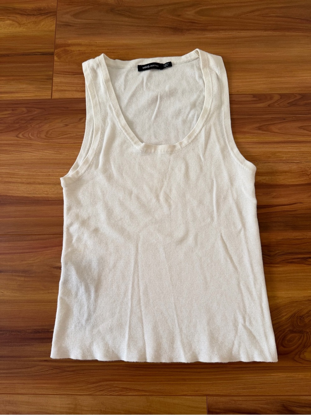 Mango Cream Ribbed Scoop Tank